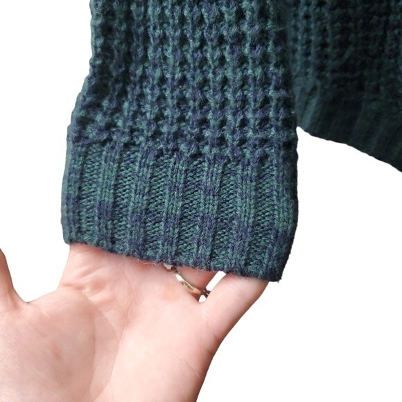 SO Womens Blue Green tight knit longsleeve crewneck sweater size Medium - Picture 3 of 7